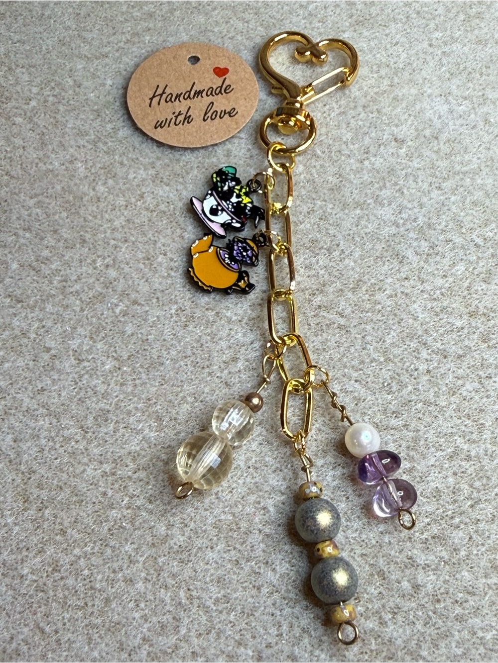 Tea Party Charm Keychain/ Bag Charm- NWT Handmade